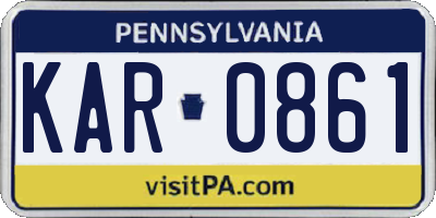 PA license plate KAR0861