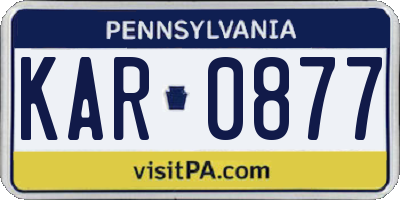 PA license plate KAR0877