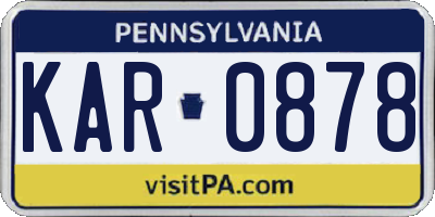 PA license plate KAR0878