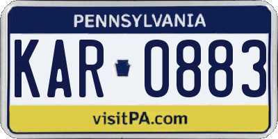PA license plate KAR0883