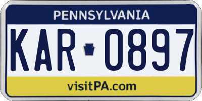 PA license plate KAR0897