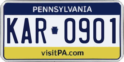 PA license plate KAR0901