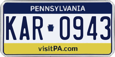 PA license plate KAR0943