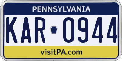 PA license plate KAR0944