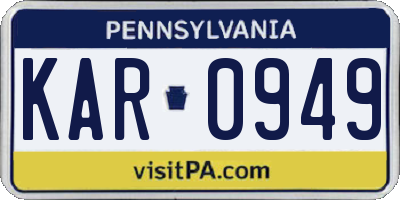 PA license plate KAR0949