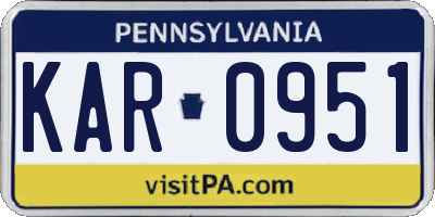 PA license plate KAR0951