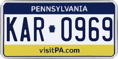 PA license plate KAR0969