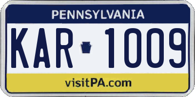 PA license plate KAR1009