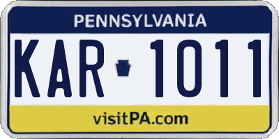 PA license plate KAR1011