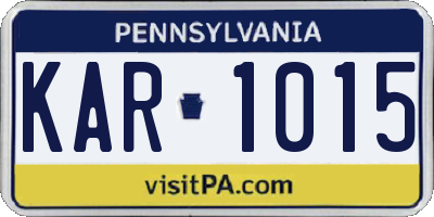 PA license plate KAR1015