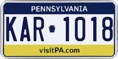 PA license plate KAR1018