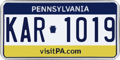 PA license plate KAR1019