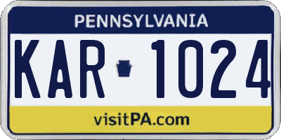 PA license plate KAR1024