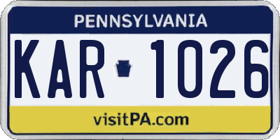 PA license plate KAR1026