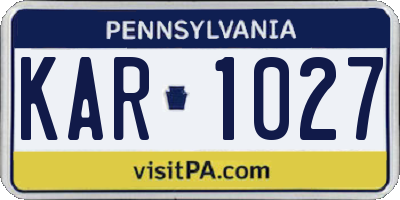 PA license plate KAR1027