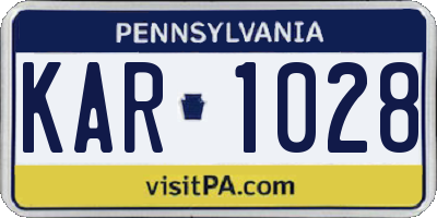 PA license plate KAR1028