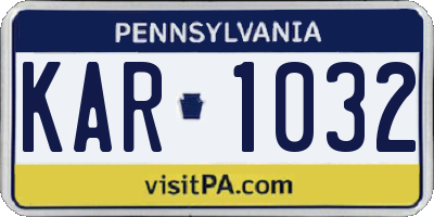 PA license plate KAR1032