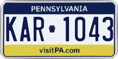 PA license plate KAR1043