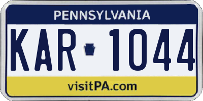 PA license plate KAR1044