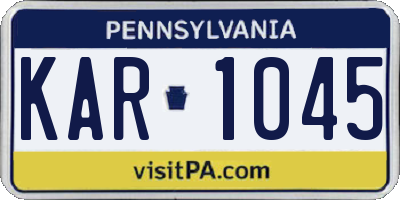 PA license plate KAR1045