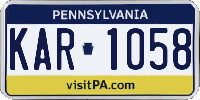 PA license plate KAR1058