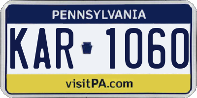 PA license plate KAR1060