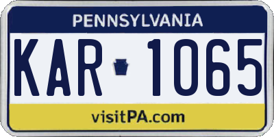 PA license plate KAR1065
