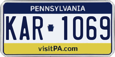 PA license plate KAR1069