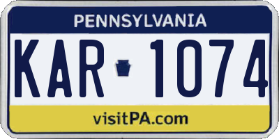 PA license plate KAR1074