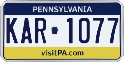 PA license plate KAR1077