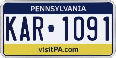 PA license plate KAR1091