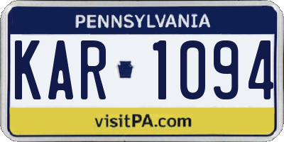 PA license plate KAR1094