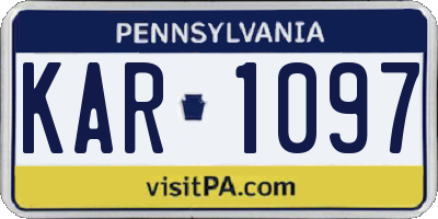 PA license plate KAR1097