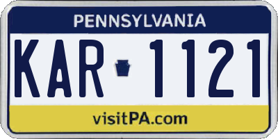 PA license plate KAR1121