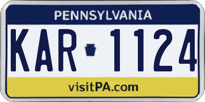 PA license plate KAR1124