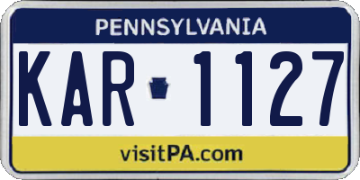 PA license plate KAR1127