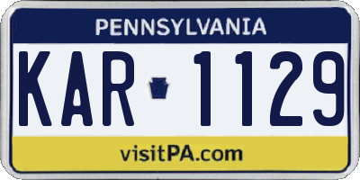 PA license plate KAR1129