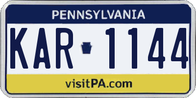 PA license plate KAR1144