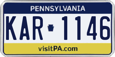 PA license plate KAR1146