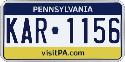 PA license plate KAR1156