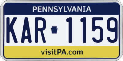 PA license plate KAR1159