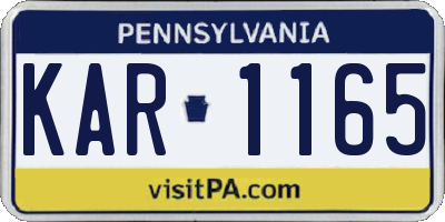 PA license plate KAR1165