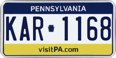 PA license plate KAR1168