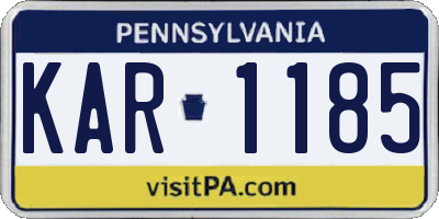 PA license plate KAR1185