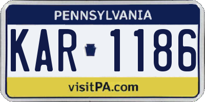 PA license plate KAR1186