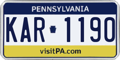 PA license plate KAR1190