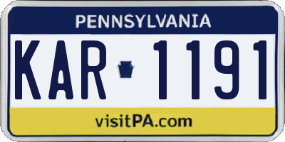 PA license plate KAR1191