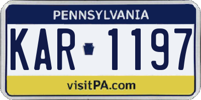 PA license plate KAR1197