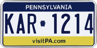 PA license plate KAR1214