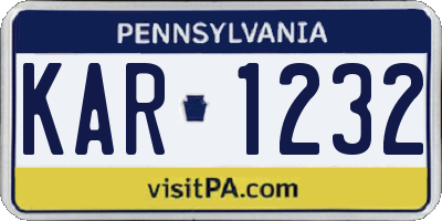 PA license plate KAR1232